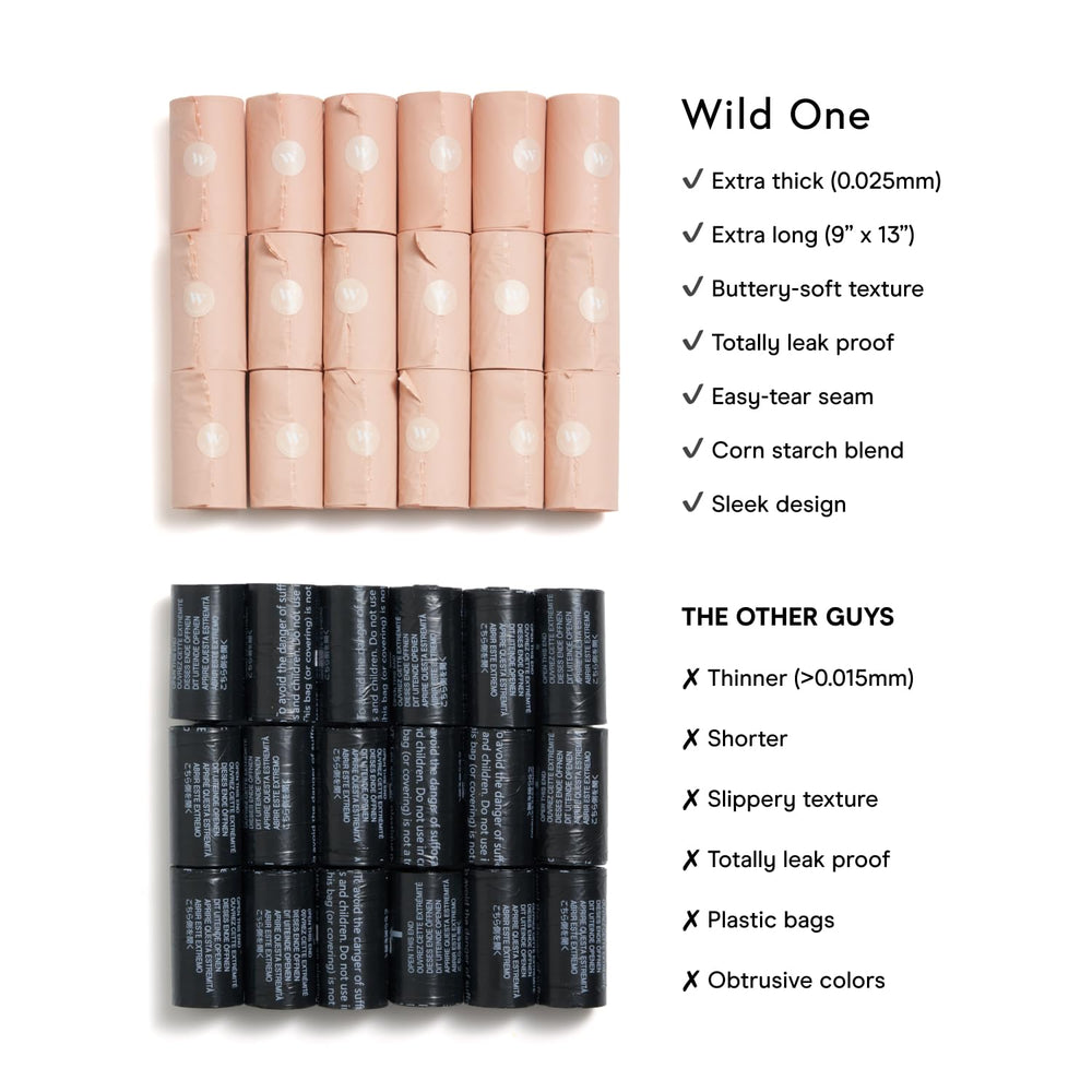 Wild One sacs dechets chien sans parfum pour une experience neutre