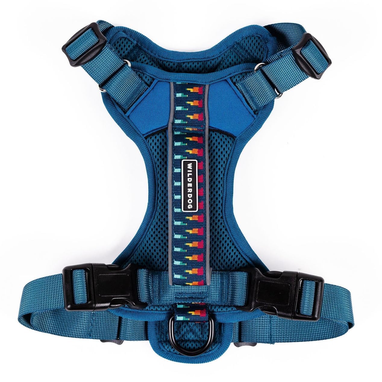 Harnais Wilderdog léger bleu pacifique, idéal pour promenades quotidiennes et confort.