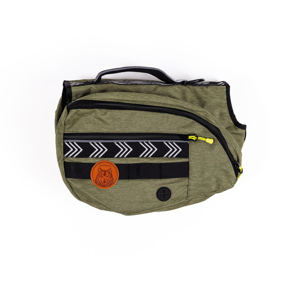 Wilderdog harnais intégré avec attache anneau en D arrière, pour une stabilité accrue lors des promenades.