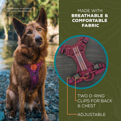 Harnais Wilderdog léger réfléchissant Huckleberry – respirant et confortable lors de longues sorties.