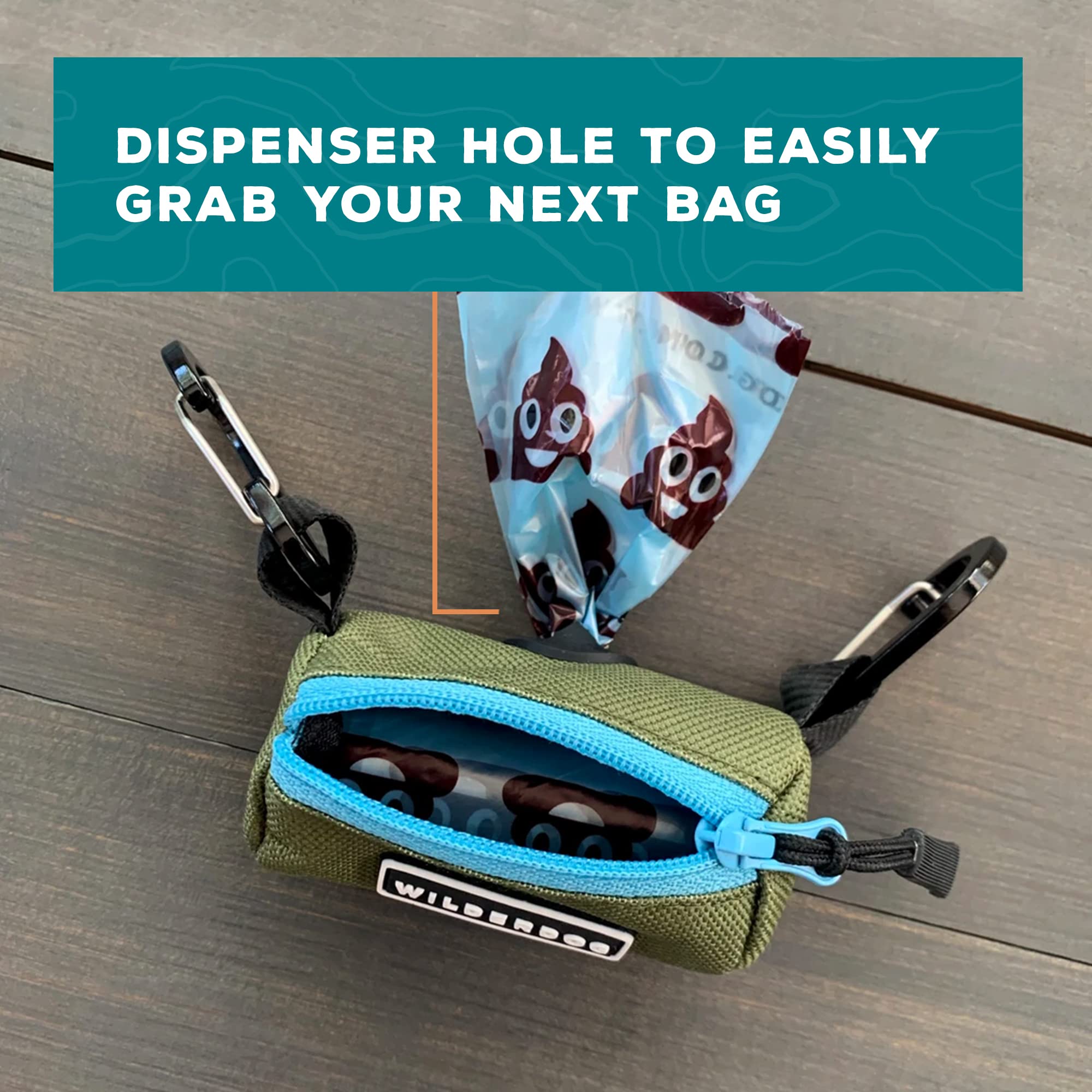 Capacité du porte-sacs Wilderdog pour quelques sacs standard.