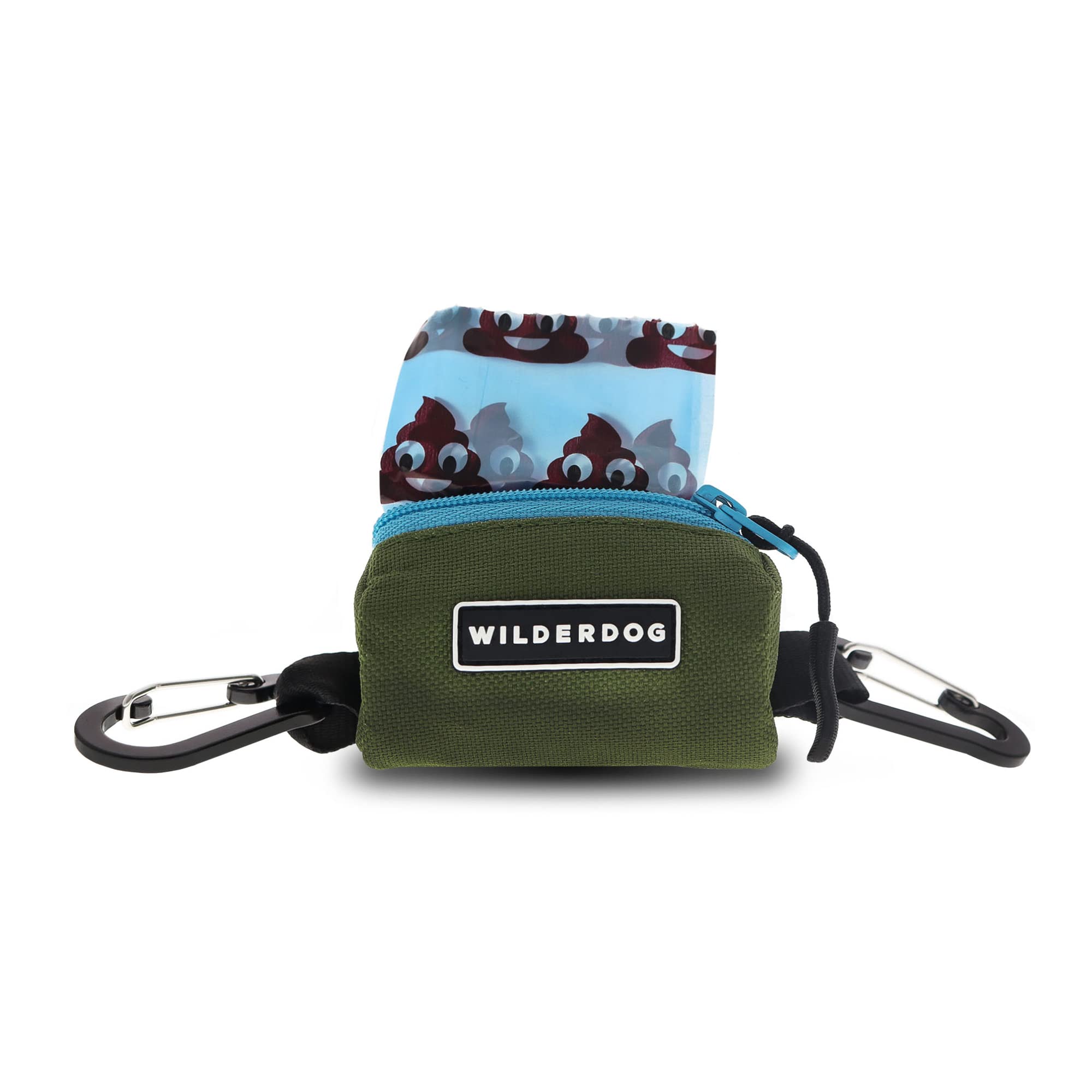 Wilderdog porte-sacs déjections en vert foncé, pratique et durable pour sorties quotidiennes.
