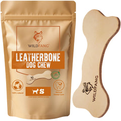 Wildfang os en cuir mini pour petits chiens, mastic doux et sûr.