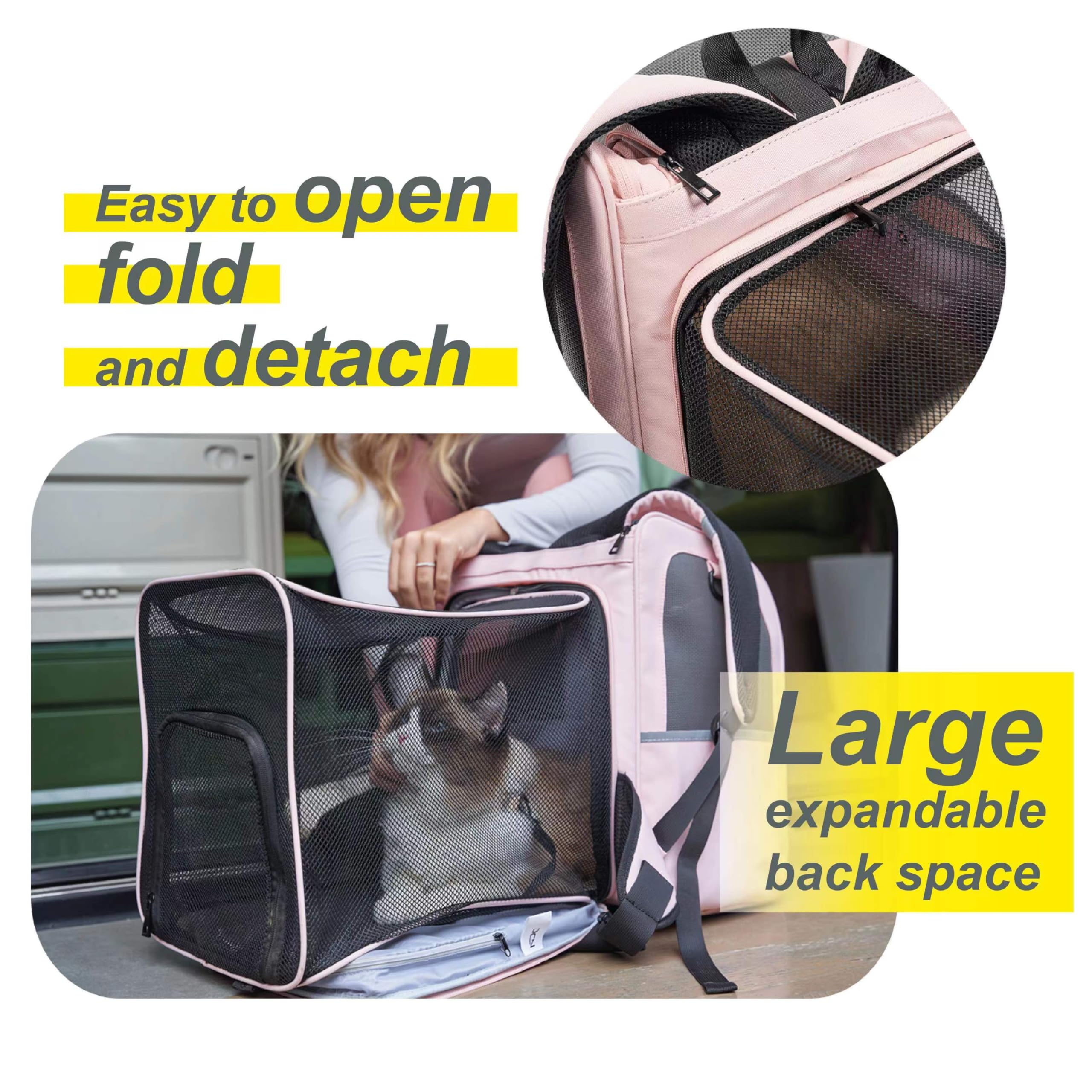 Wildgogo sac porte-animaux dimensions ouvertes, confort généreux pour se détendre.