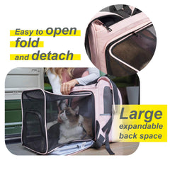 Wildgogo sac porte-animaux dimensions ouvertes, confort généreux pour se détendre.