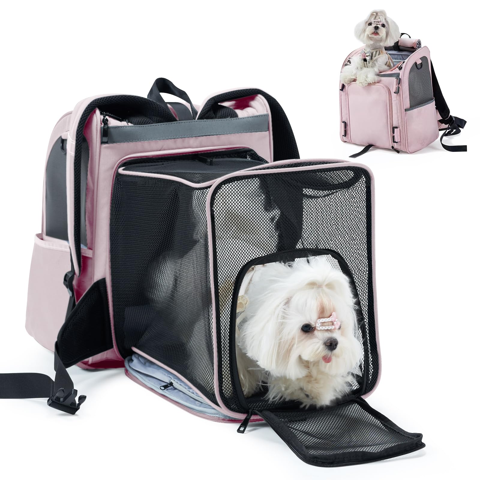 Wildgogo sac porte-animaux extensible avant, espace supplémentaire pour votre animal.