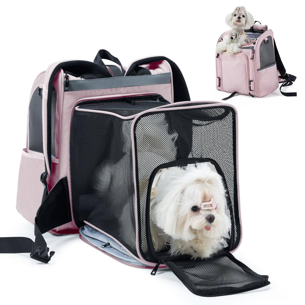 Wildgogo sac porte-animaux extensible avant, espace supplémentaire pour votre animal.
