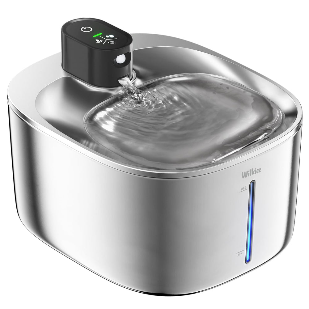 WILKIEE fontaine inox pour chat: eau fraîche et grande capacité