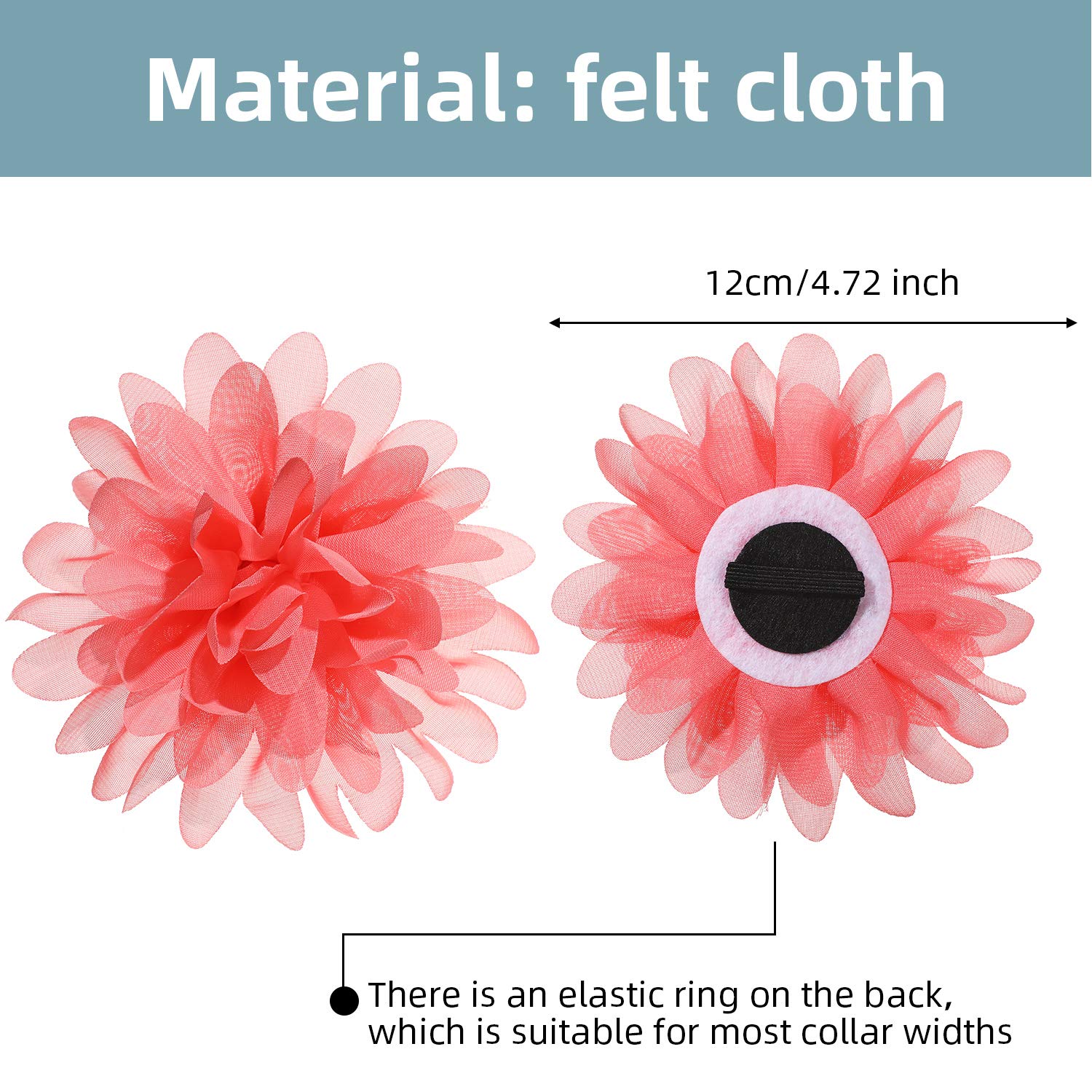 Willbond boucles fleurs multicolores pour collier chat, costume mignon et sûr.