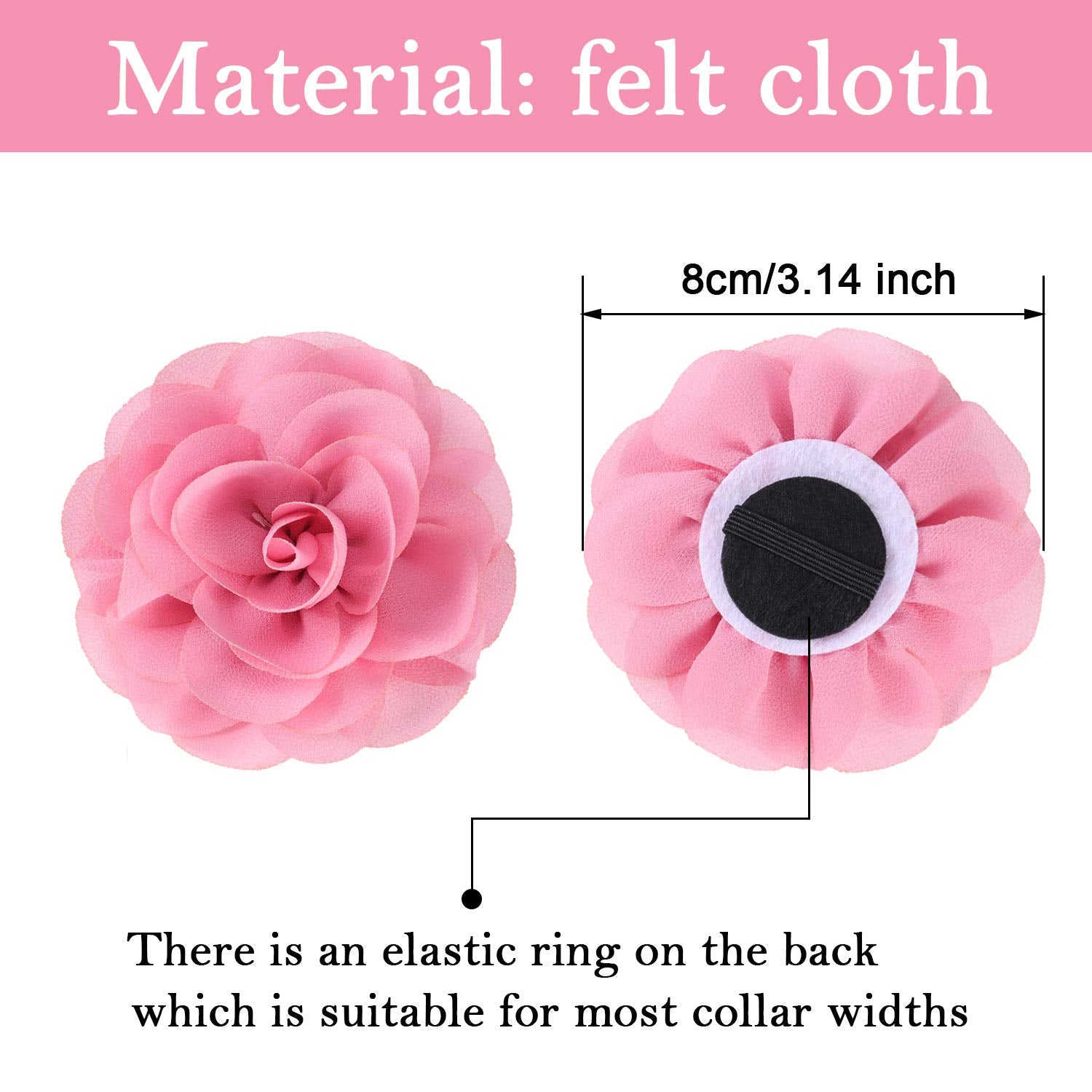 Willbond collier chien fleurs rouge-rosé, ajoute une touche chic lors des sorties.