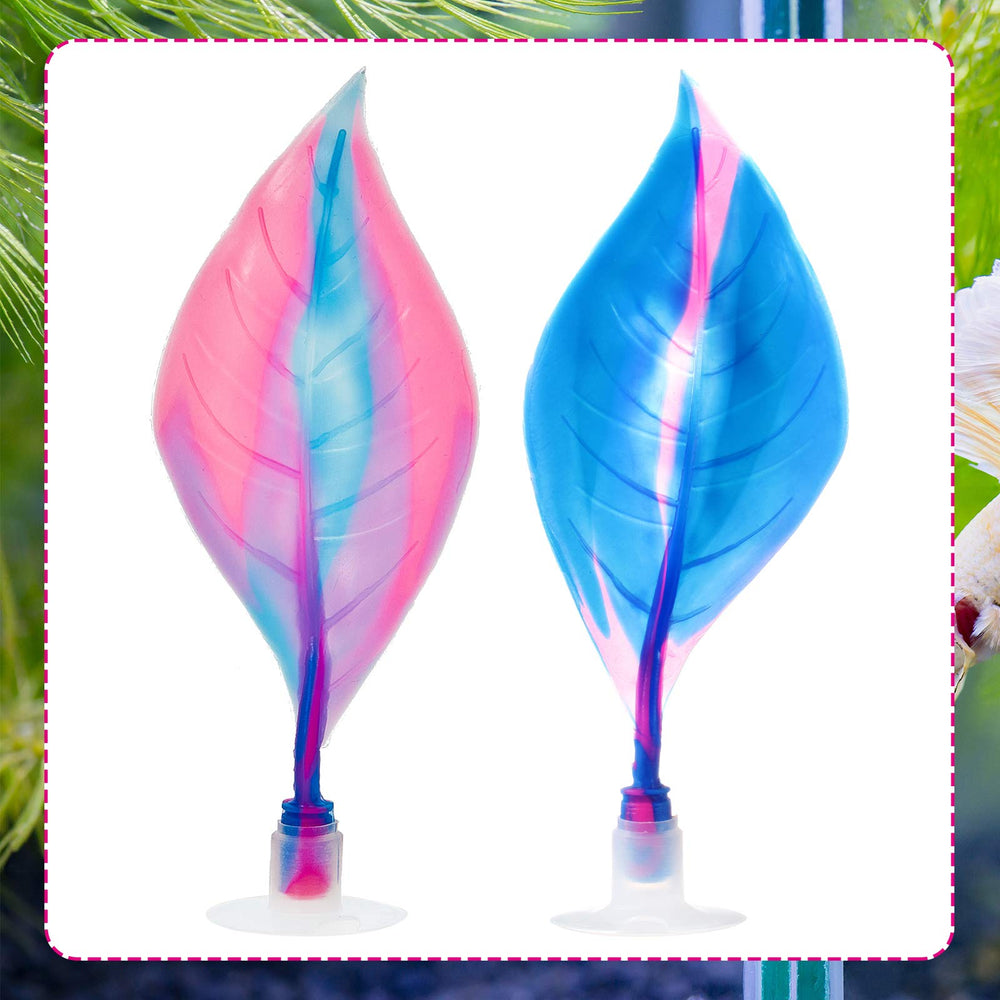 Décor durable WILLBOND bleu et rose pour l'aquarium Betta.