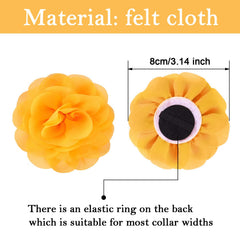 WillBond fleurs collier chien rose brillant, parfait pour fêtes et séances photos.