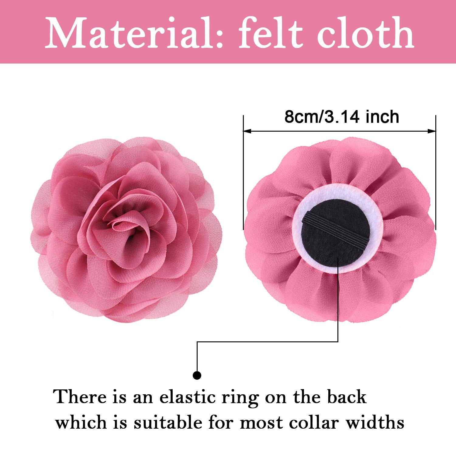 Fleurs WILLBOND pour collier de chien rose, touche romantique et charmante