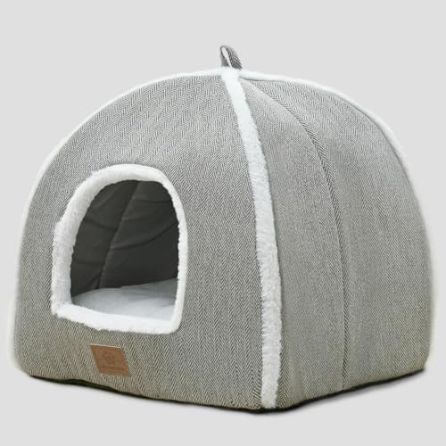 WindRACING Cat Bed Cave gris 15 pouces, refuge spacieux pour se détendre et s'étirer.