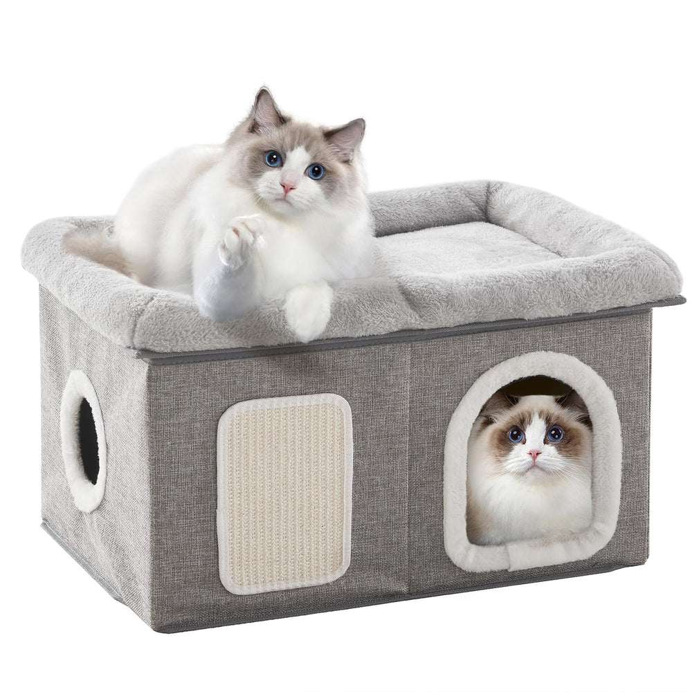 WINDRACING couch-cabane gris clair, lit ouvert et confortable pour chat