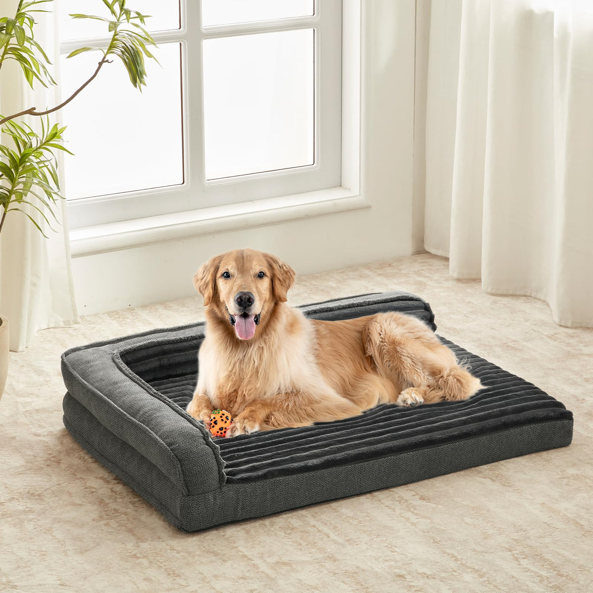 WINDRACING lit orthopédique design en L pour chien, soutien ciblé et confort