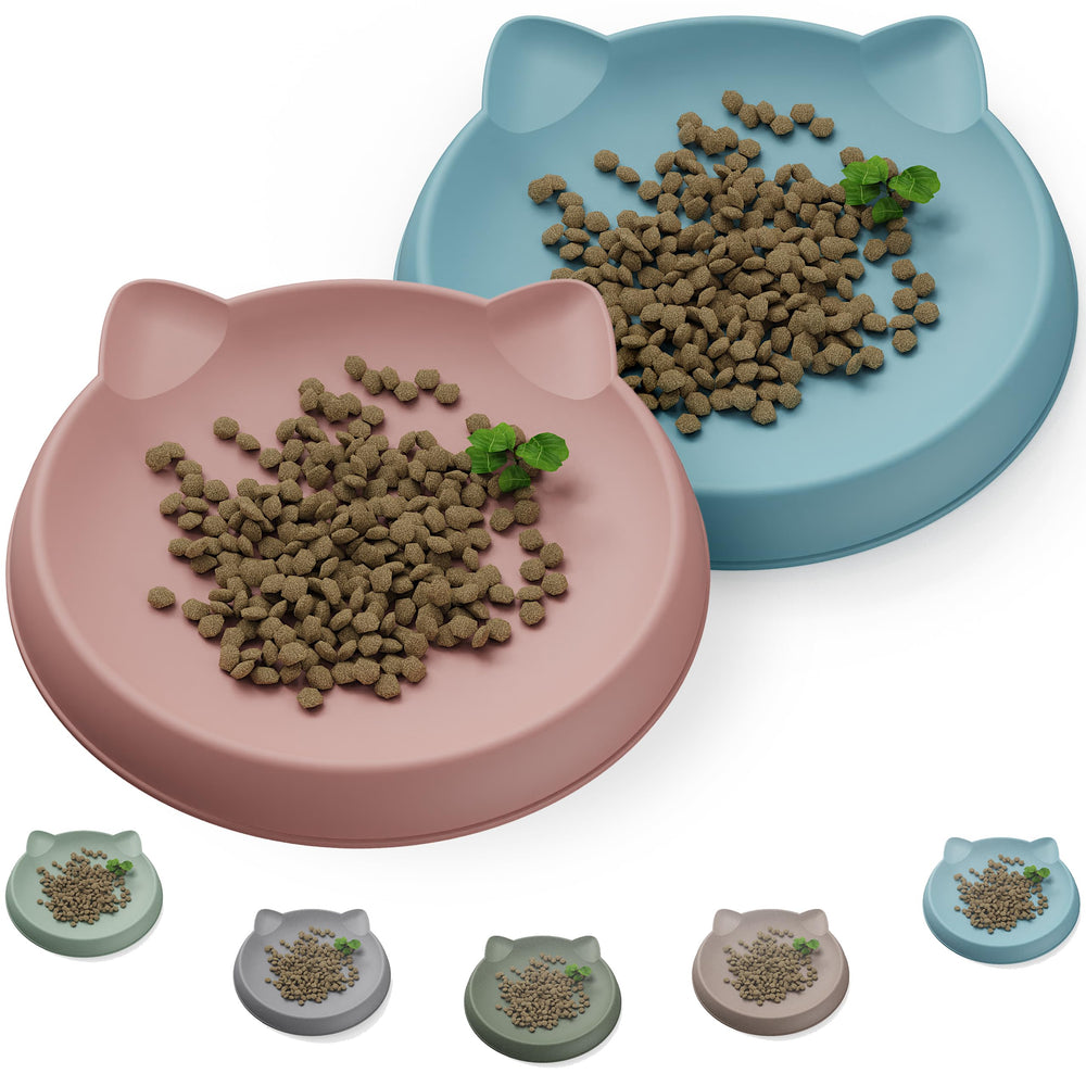 Wingcases: bols en silicone doux pour chat, ensemble de 2 adaptés aux moustaches délicates.