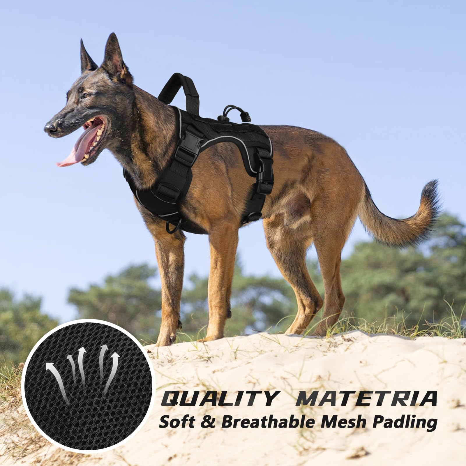 Harnais polyvalent WINGOIN, idéal pour promenades, entraînement et chasse légère