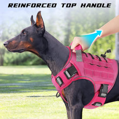Wingoin harnais tactique pour chien extralarge rose, deux anneaux D pour contrôle et entraînement.