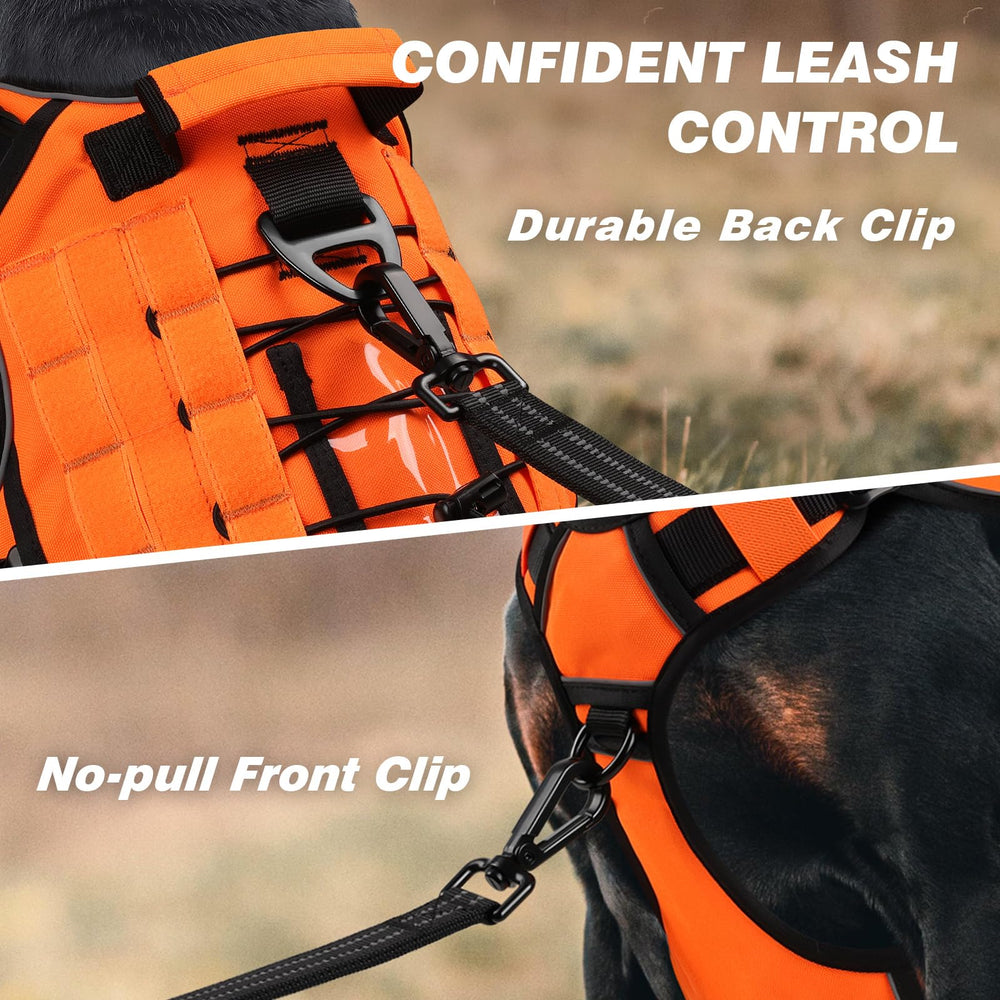 Wingoin harnais tactique pour chien grand – vue latérale, tissu durable et sécurité renforcée.
