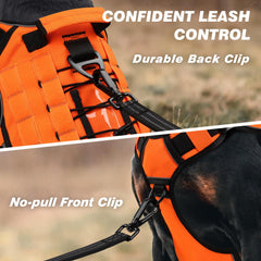 Wingoin harnais tactique pour chien grand – vue latérale, tissu durable et sécurité renforcée.