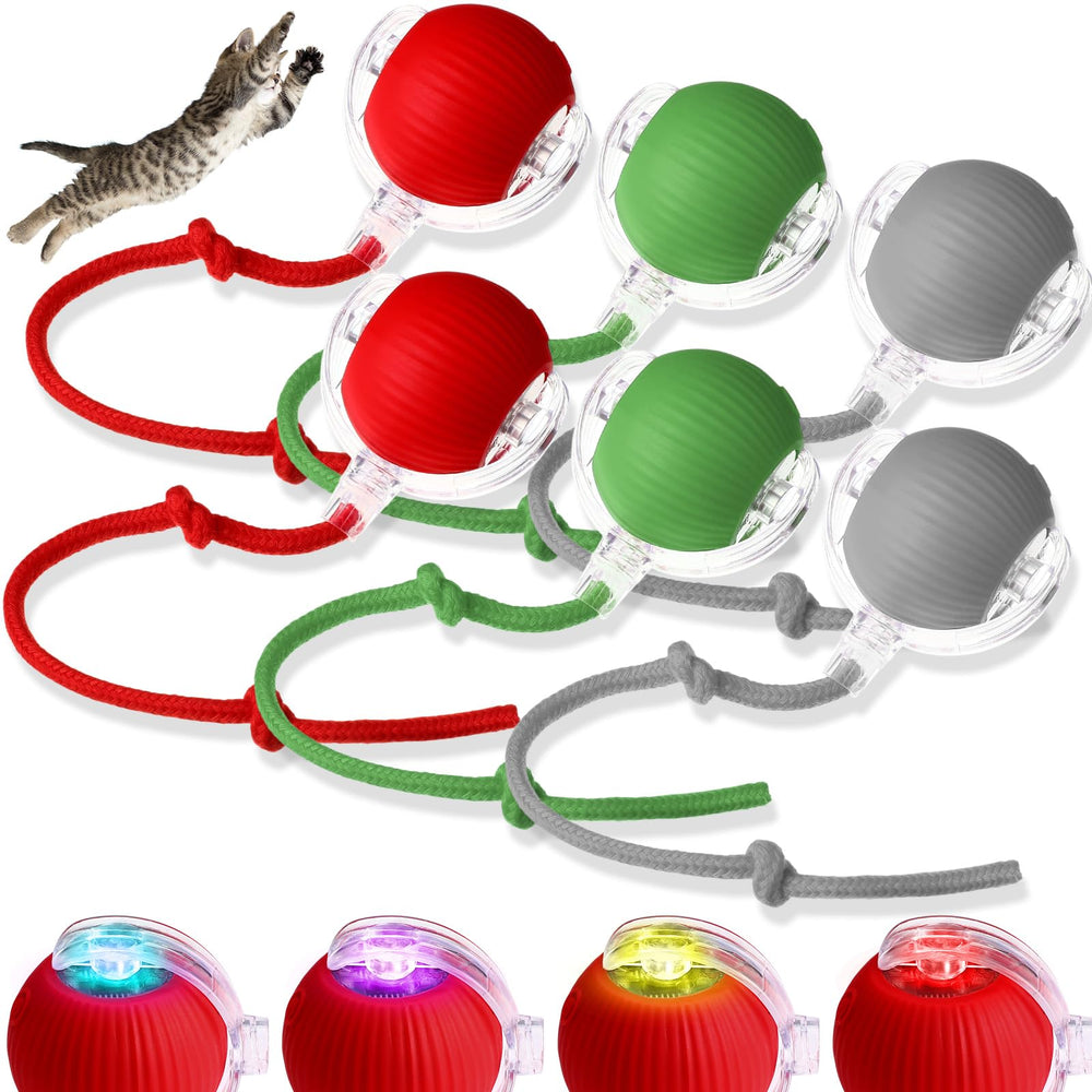 WinnerWhy Balle chat interactive rouge, stimule l'amusement et l'exercice intérieur.