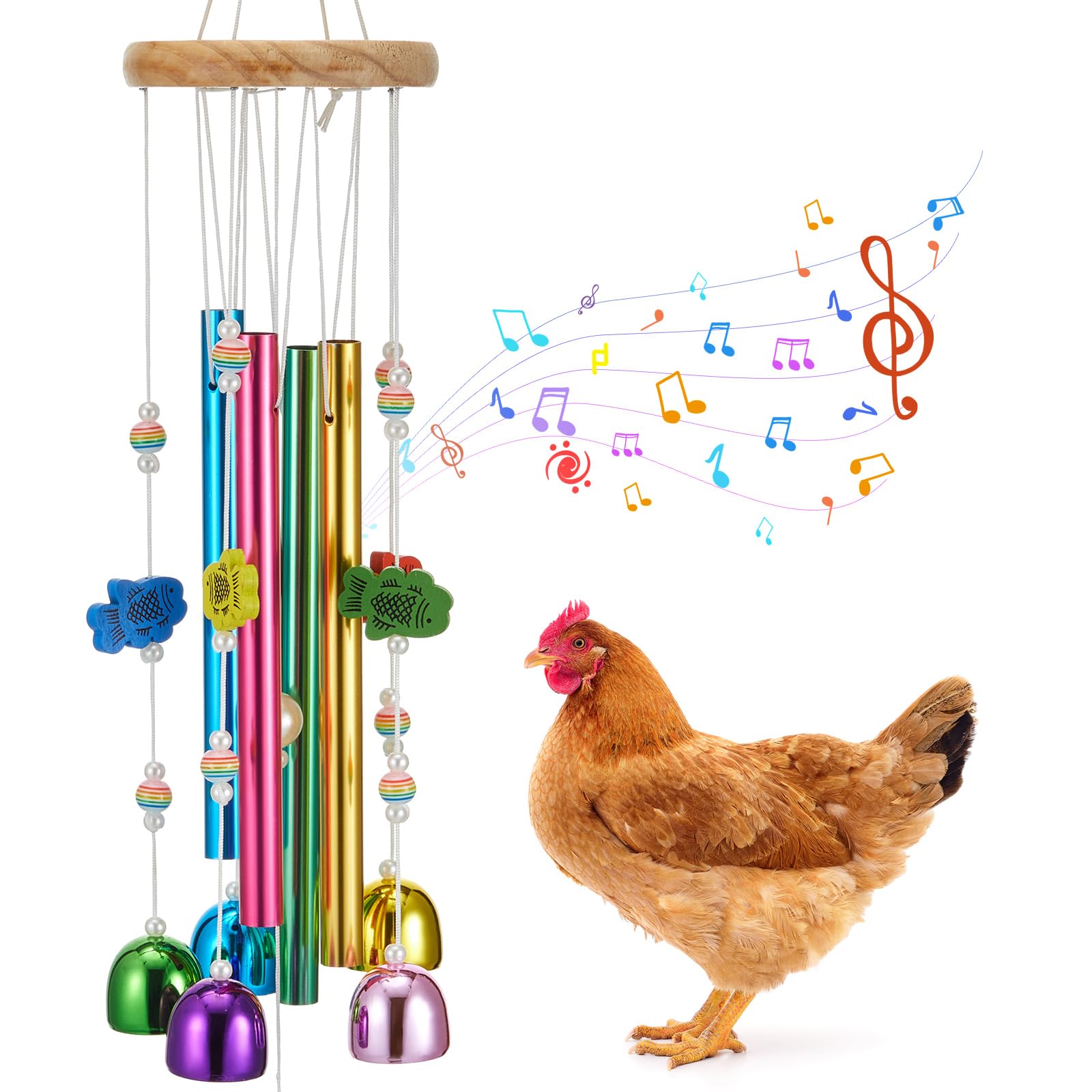 WinnerWhy carillon poulailler: carillon coloré stimulant le jeu.