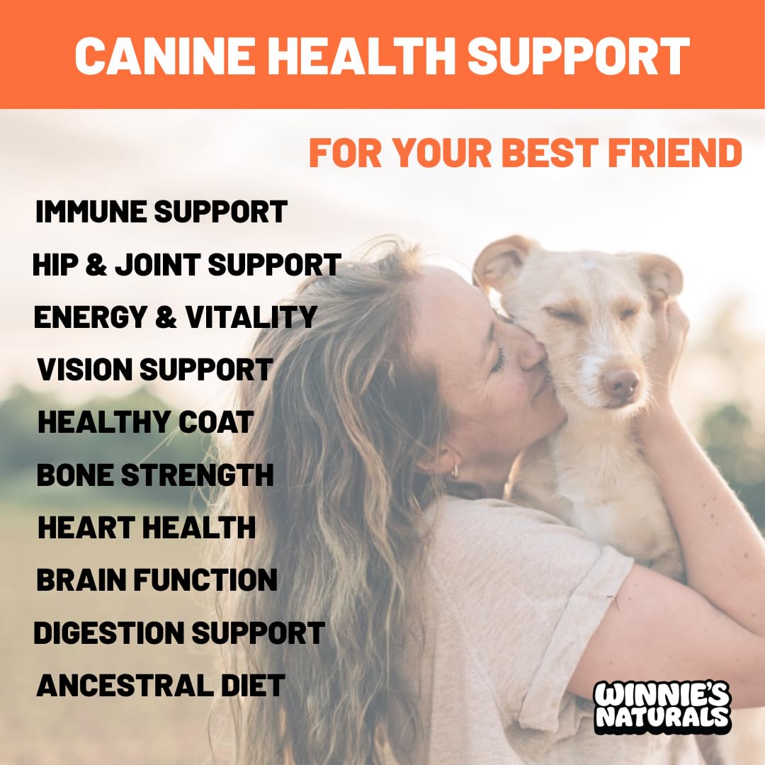 Winnie's Naturals améliore énergie et vitalité potentielle chez chien.