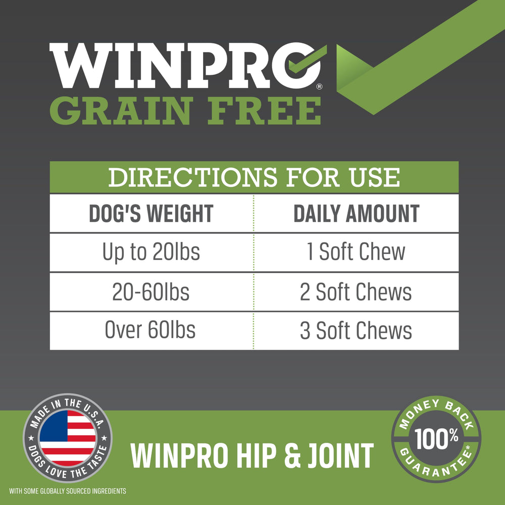 WINPRO ingrédients naturels pour articulations chiens.