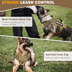 WINSEE gilet-service-chien: trois anneaux en D pour attaches de laisse.