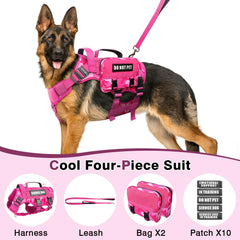 WINSEE harnais-chien patches inclus, personnalisation et reconnaissance facile