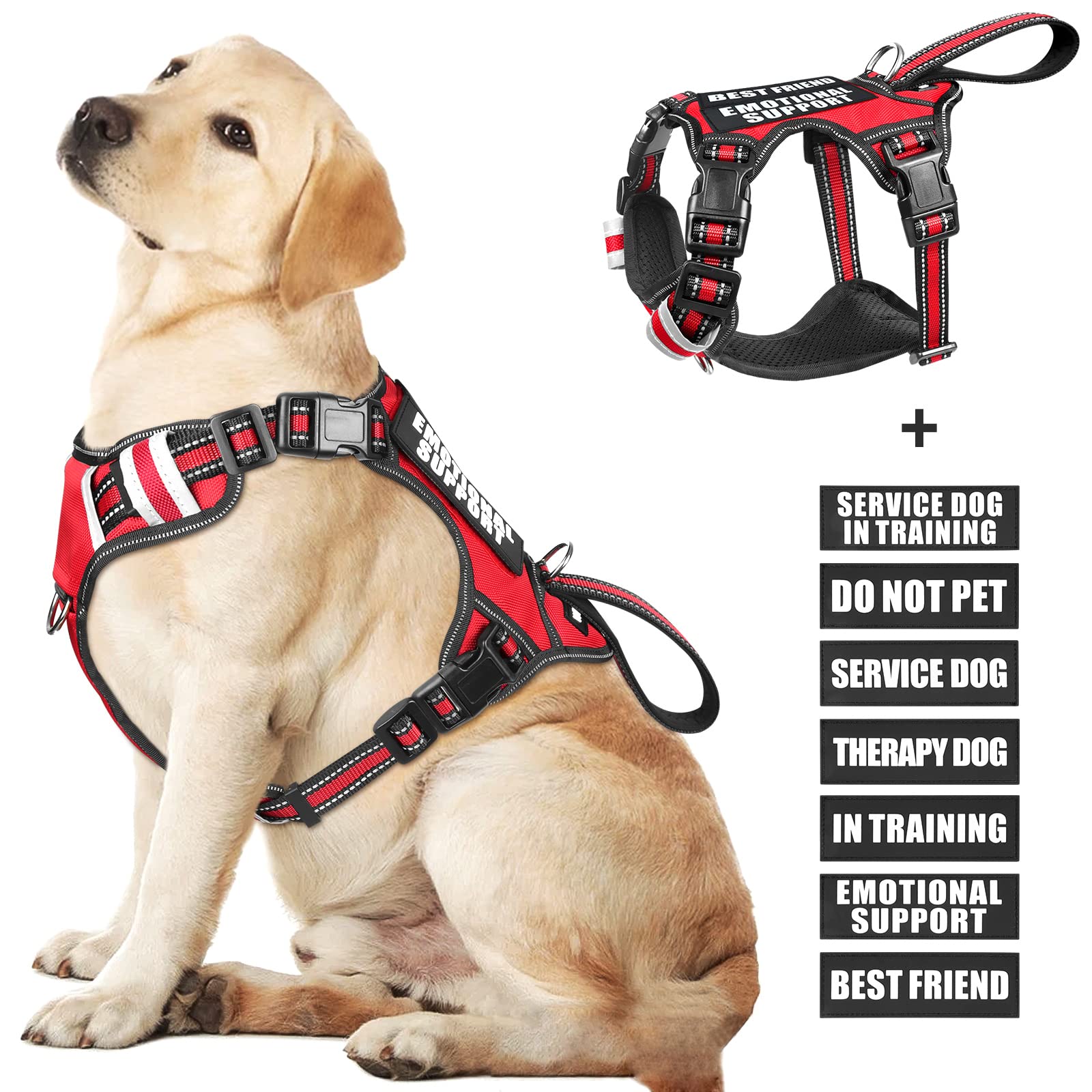 WINSEE harnais/service chien avec patch et confort.
