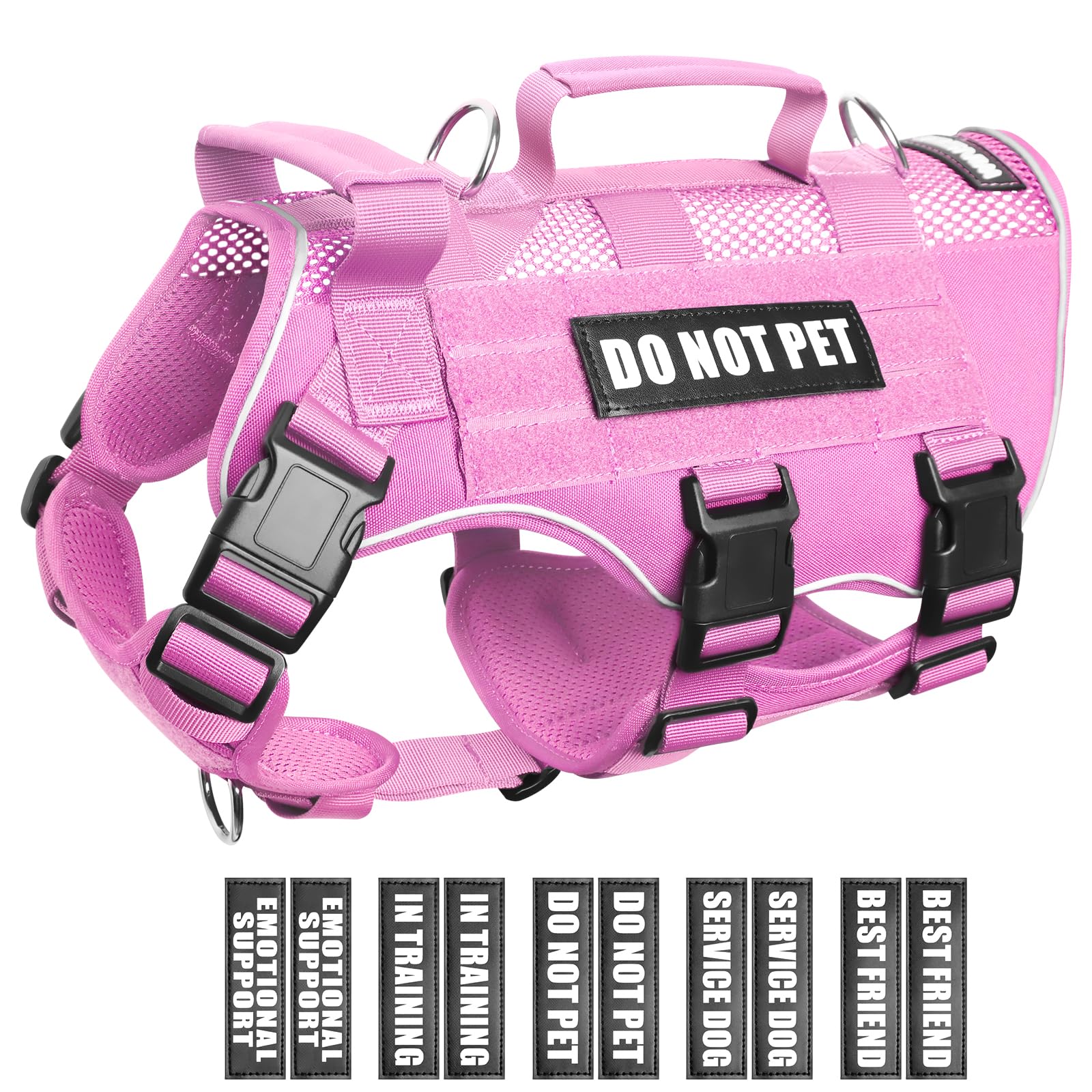 Harnais mesh WINSEE avec patchs et ventilation pour chien.