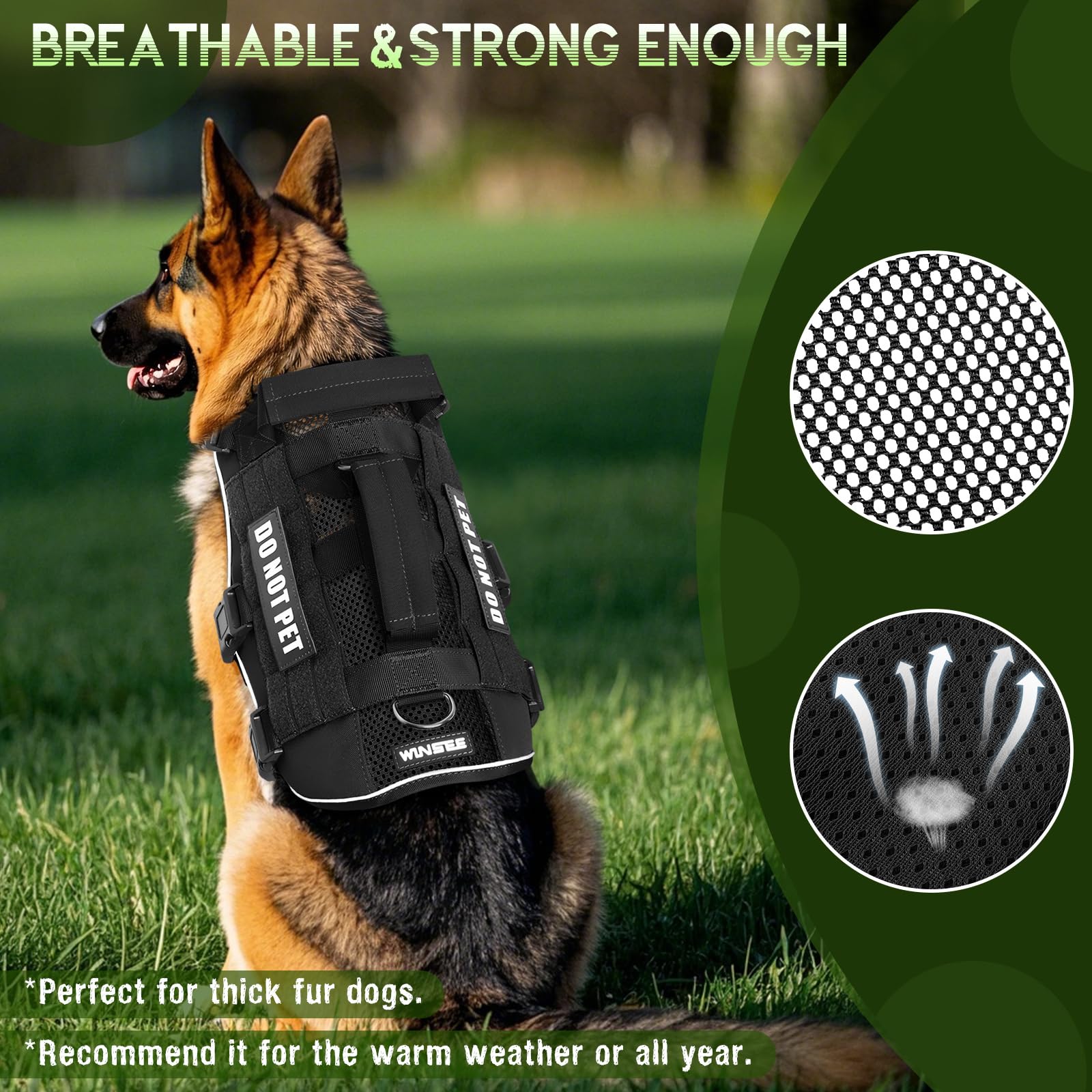 Harnais WINSEE MOLLE avec poches externes pour chien.