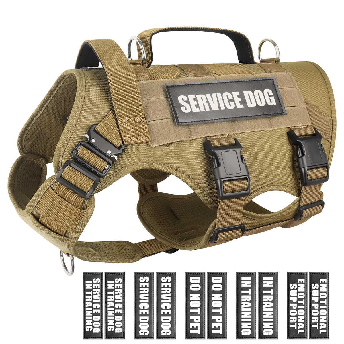 Harnais WINSEE pour chien moyen avec système MOLLE et patches