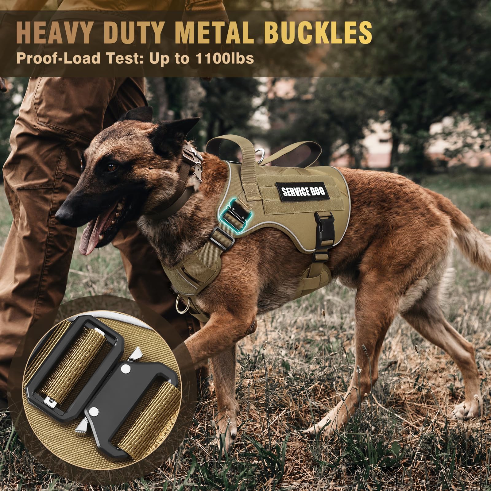 Patchs personnalisables sur le harnais WINSEE pour chien.