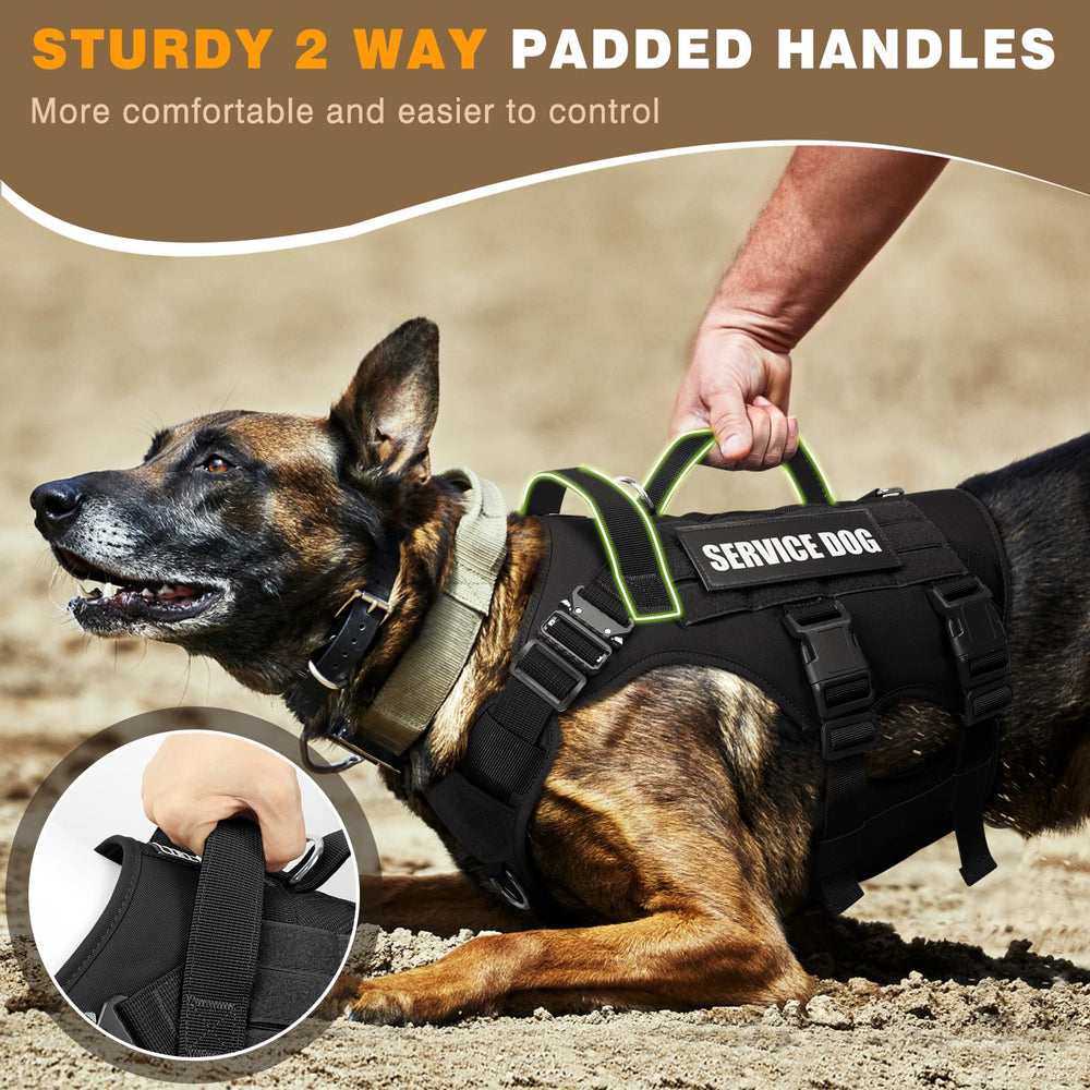WINSEE poignée-double-rembourrée gilet service, aide à l’assistance du chien.