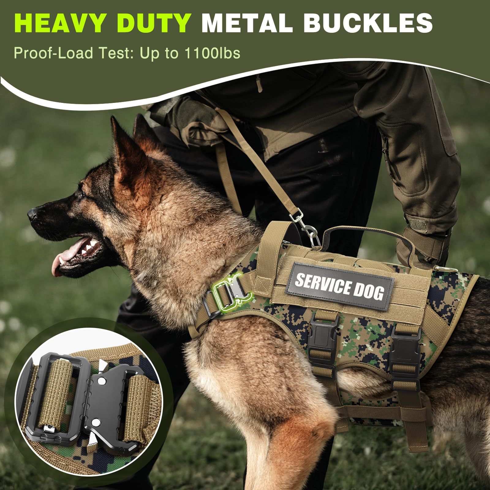 WINSEE système MOLLE sur gilet chien, accès rapide aux accessoires