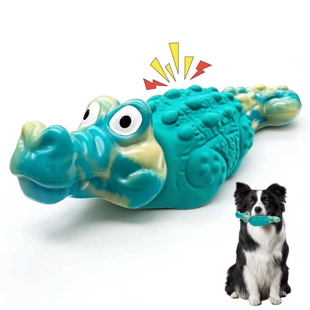 WinTour os dur pour gros chien avec crocodile, favorise la mastication et l'hygiène des gencives.