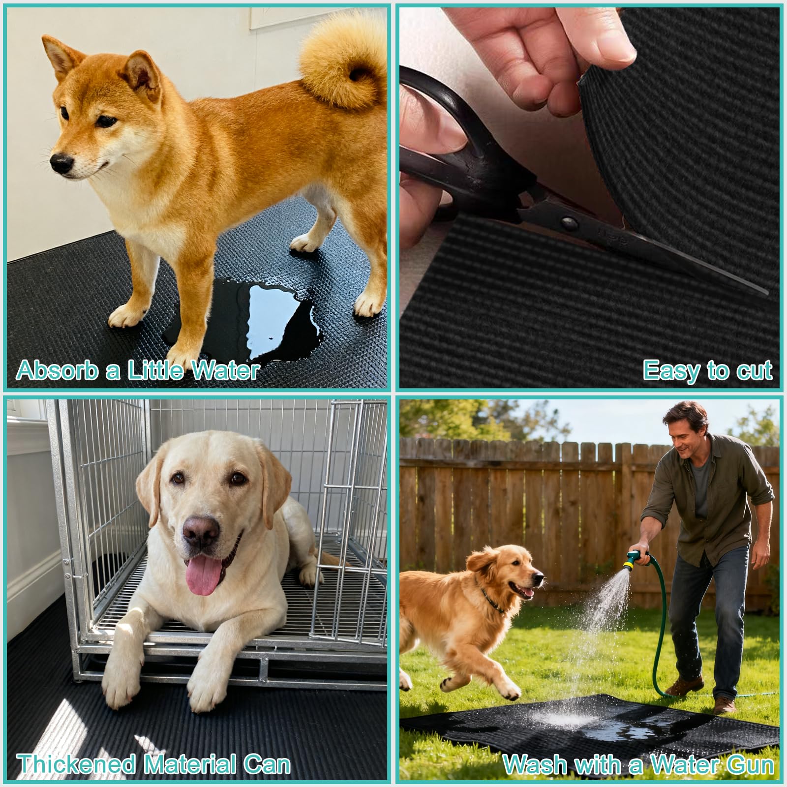 Tapis lavable Wiojtry pour cage chien, réutilisable et pratique.