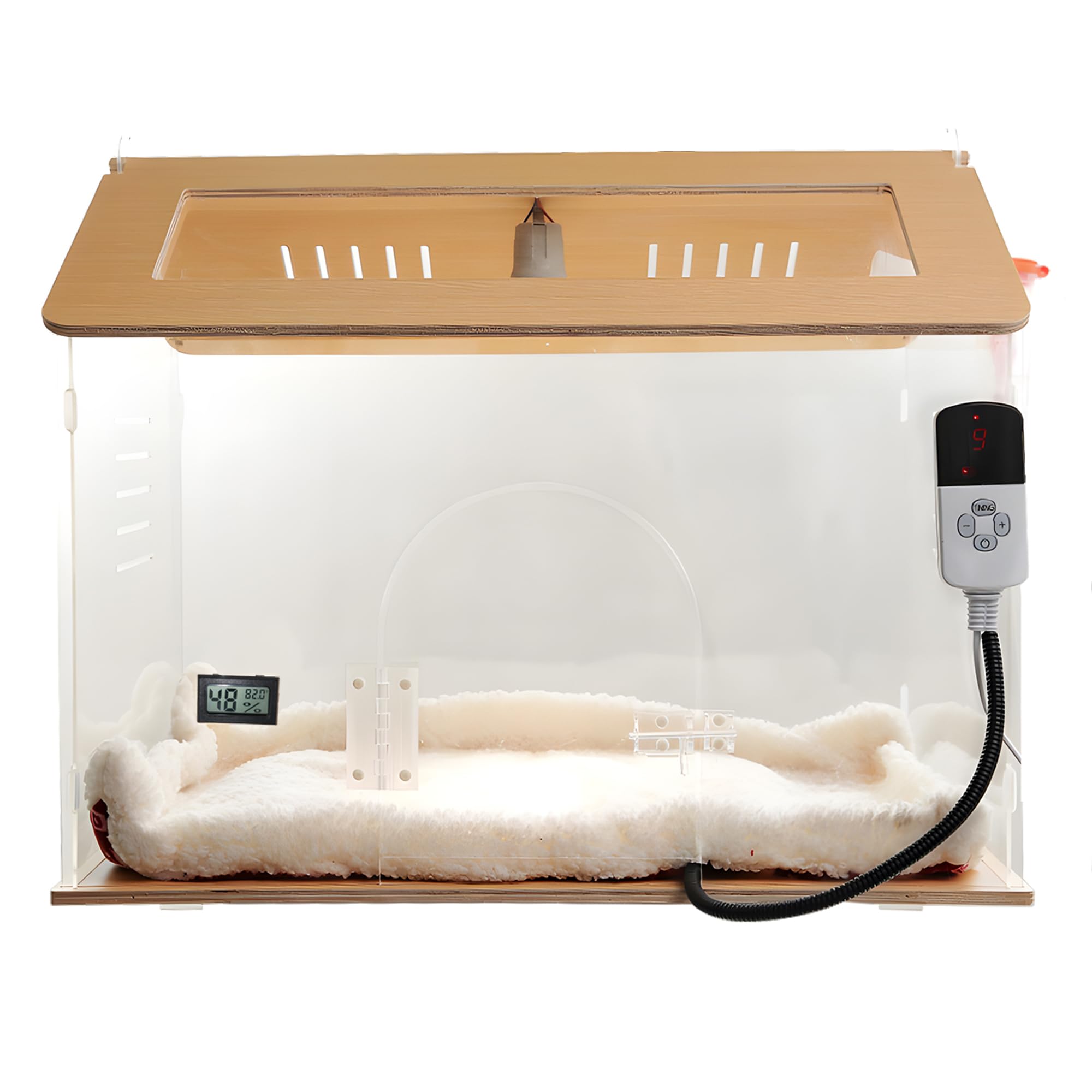WIONBE incubateur animaux transparent avec chauffage sûr pour chiots et chatons.