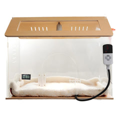 WIONBE incubateur animaux transparent avec chauffage sûr pour chiots et chatons.
