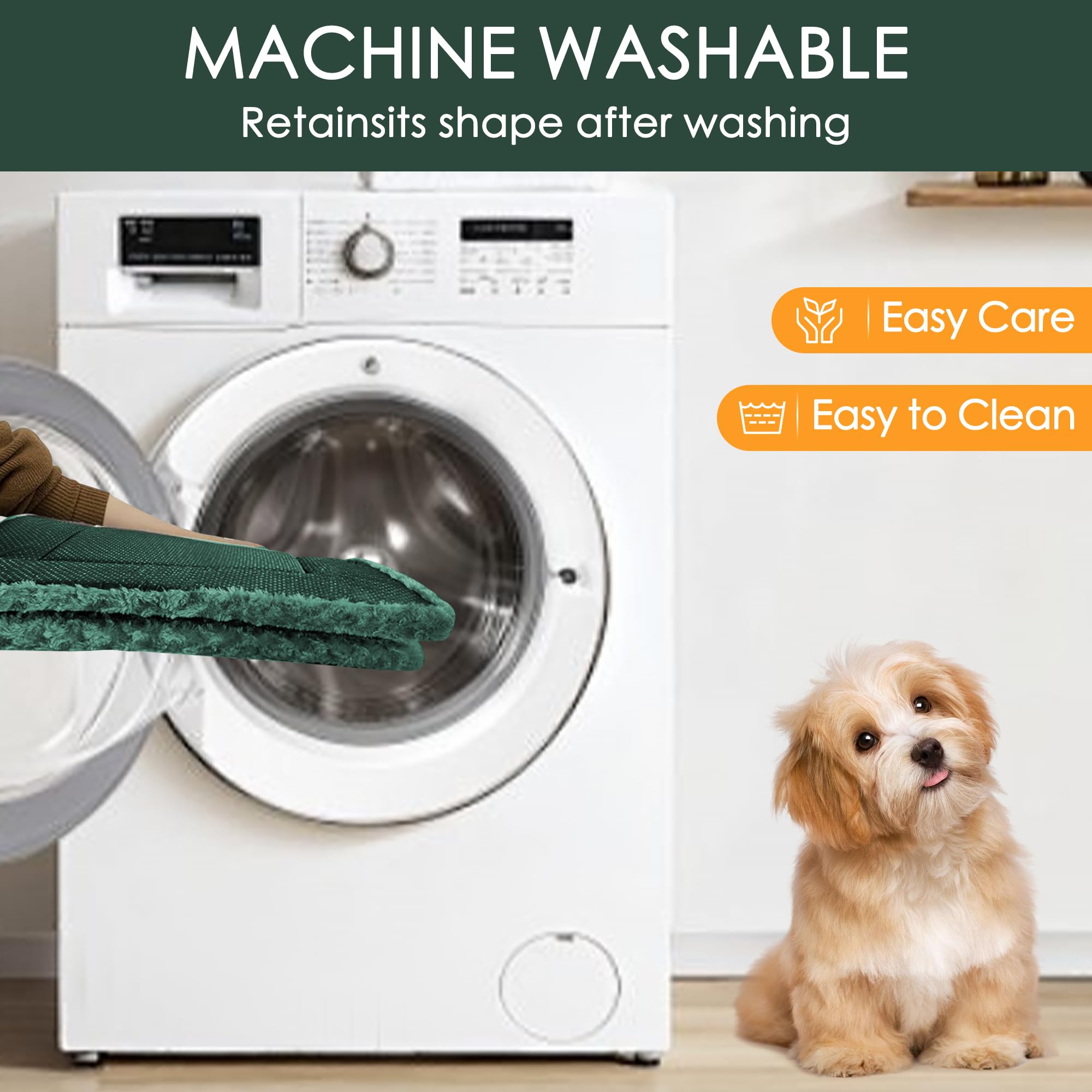 Tissu lavable Wittop facile à nettoyer après les jeux dans l’espace chien vert.