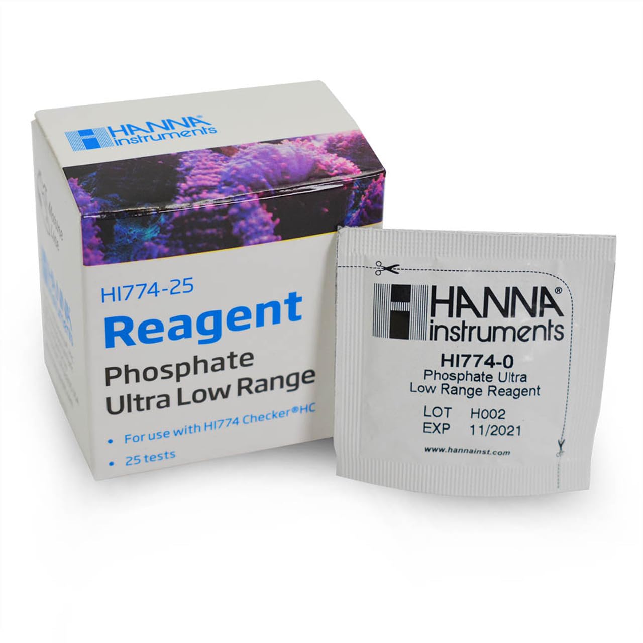 Réactifs Hanna HI774-25 – phosphate plage ultra faible pour écosystèmes marins.