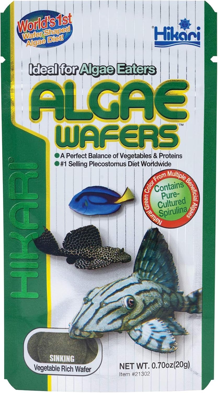 Hikari galettes algues, format double pratique pour petits aquariums.