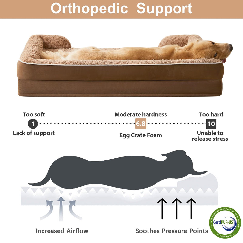 WNPETHOME lit chien avec renforts triples pour soutien du cou.