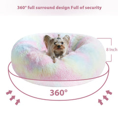 Bords surélevés 8 pouces du lit Donut par WNPETHOME, soutien enveloppant pour petits chiens.