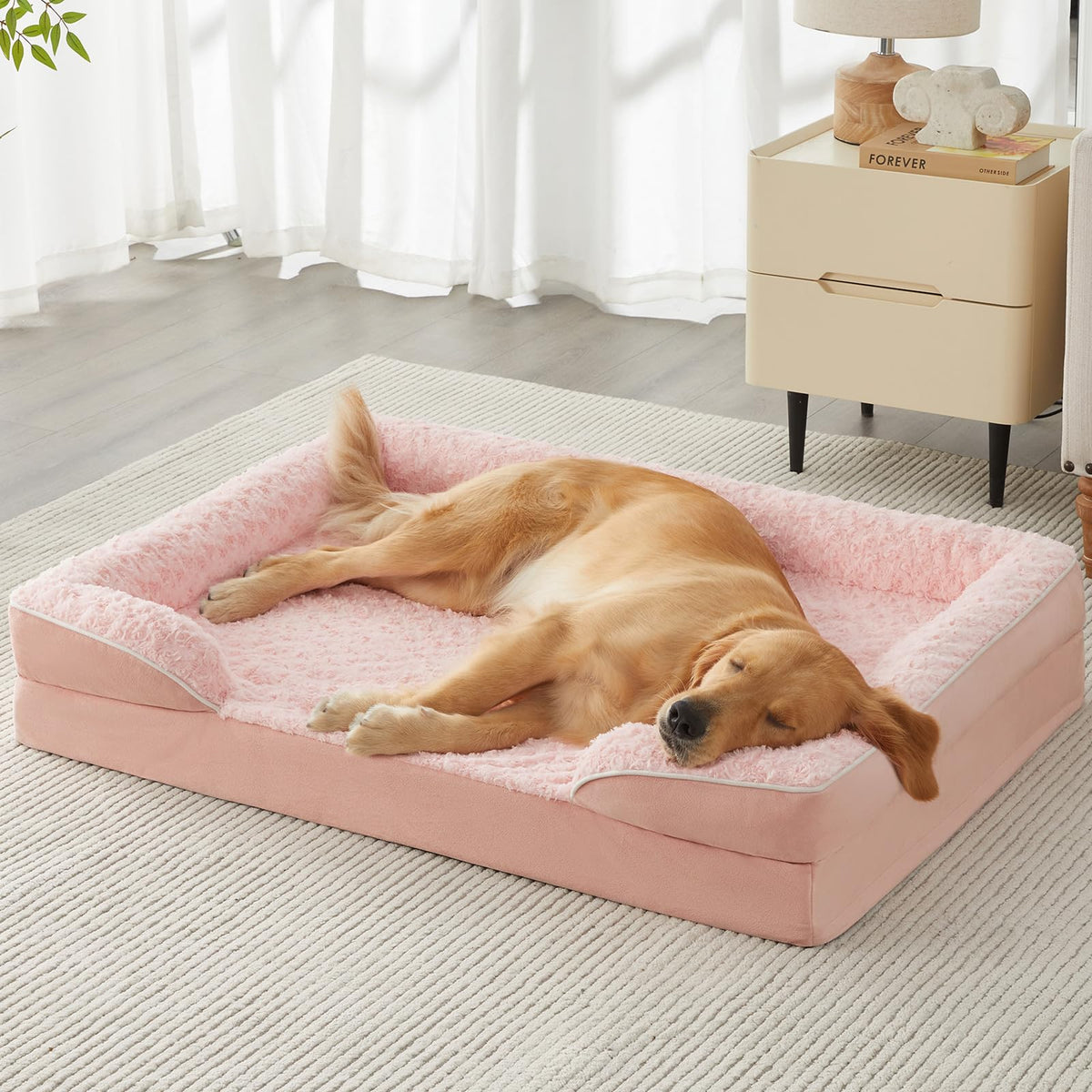 WNPETHOME canape-chien grand modèle avec design ergonomique offrant un repos sûr.