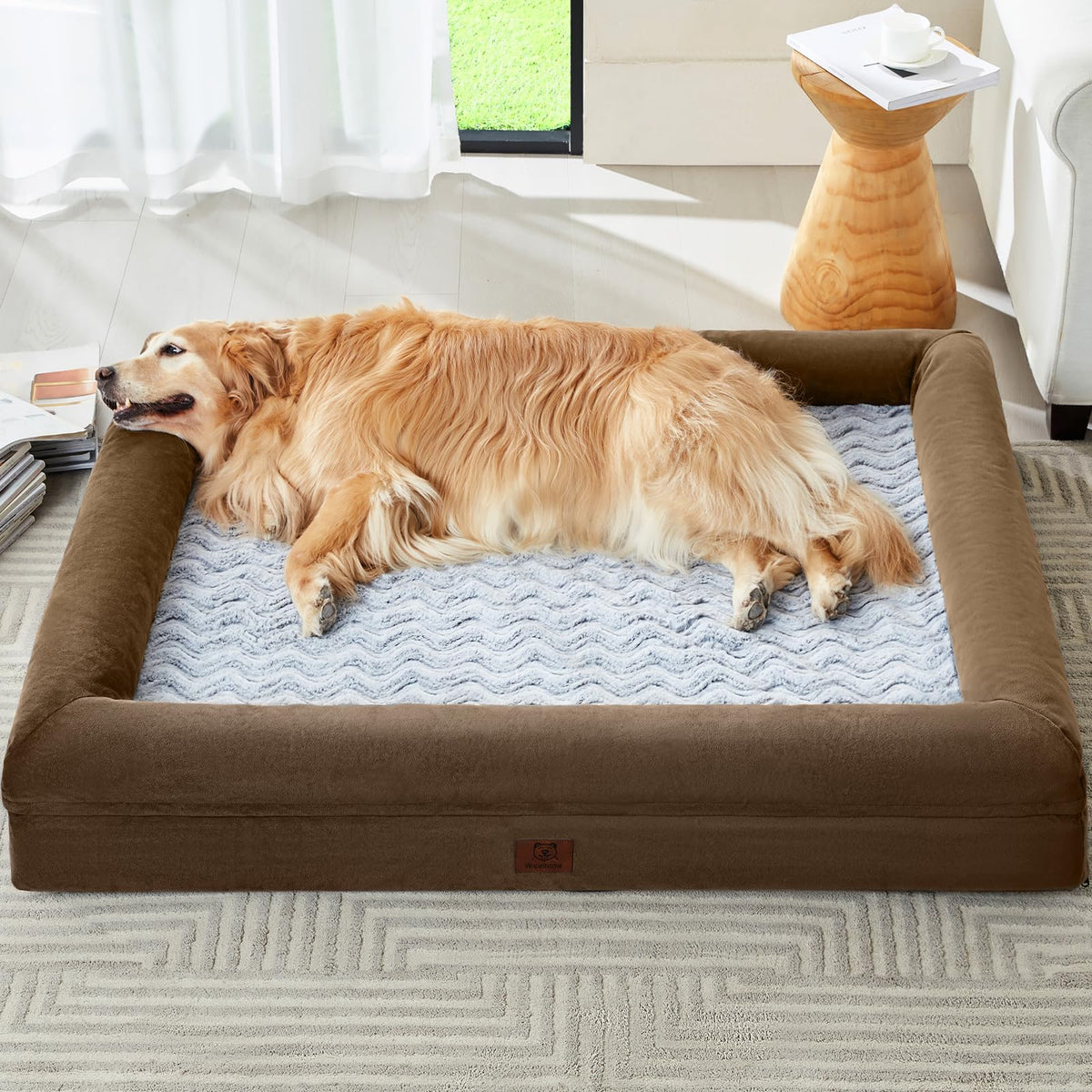 WNPETHOME canape-chien-xxxl avec housse detachable et imperméable pour un entretien aisé