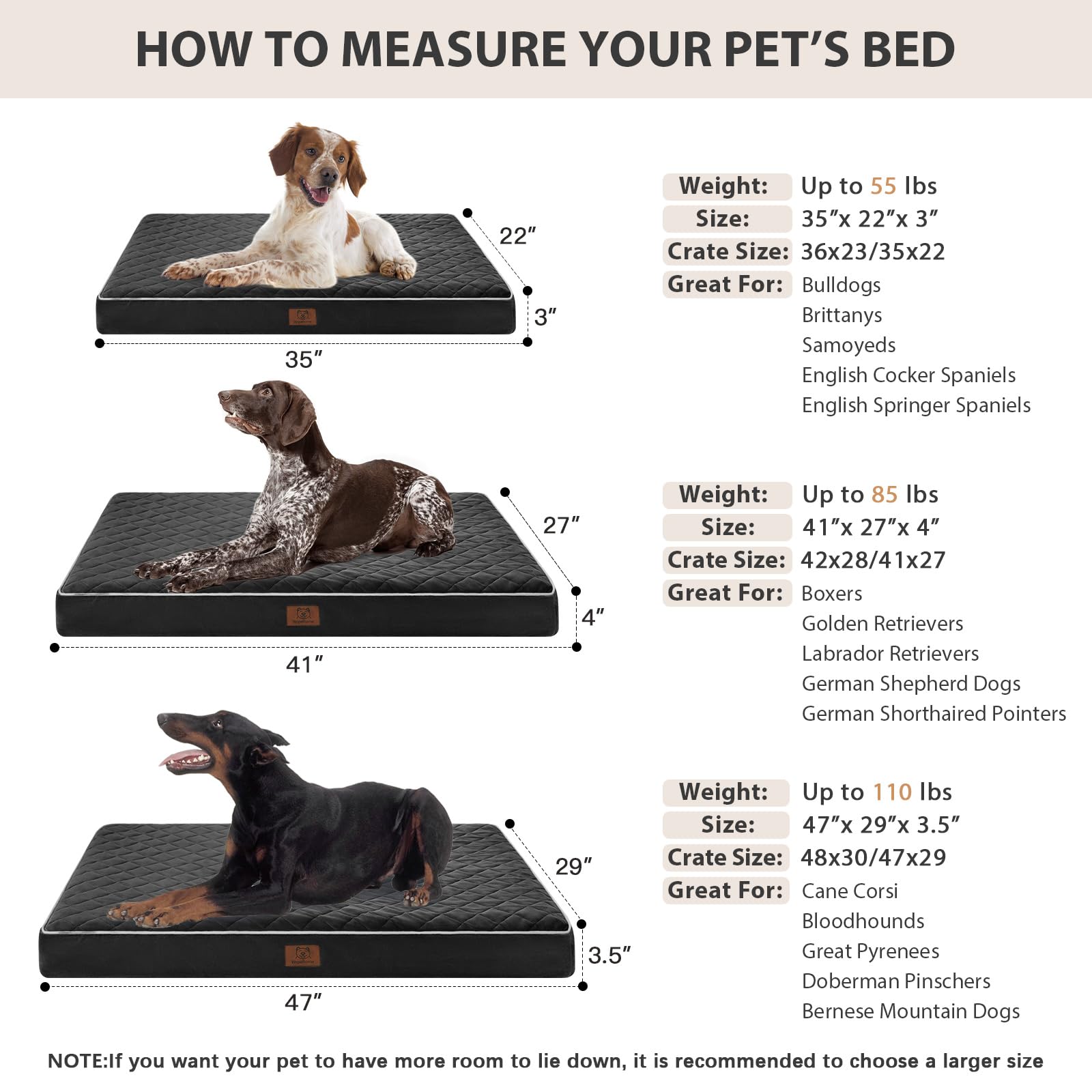 WNPETHOME format extra large 119x74 cm convient aux grands chiens